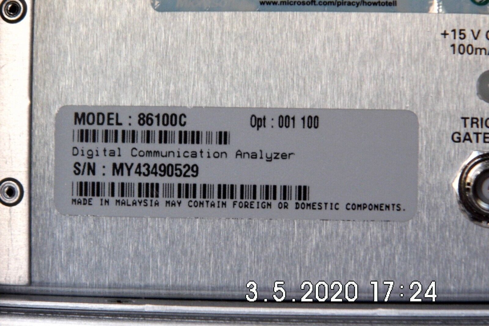 Agilent 86100C Infiniium DCA-J Oscilloscope Mainframe 001,100 NIST calibrated Agilent 86100C Infiniium DCA-J Oscilloscope Mainframe 001,100 NIST calibrated